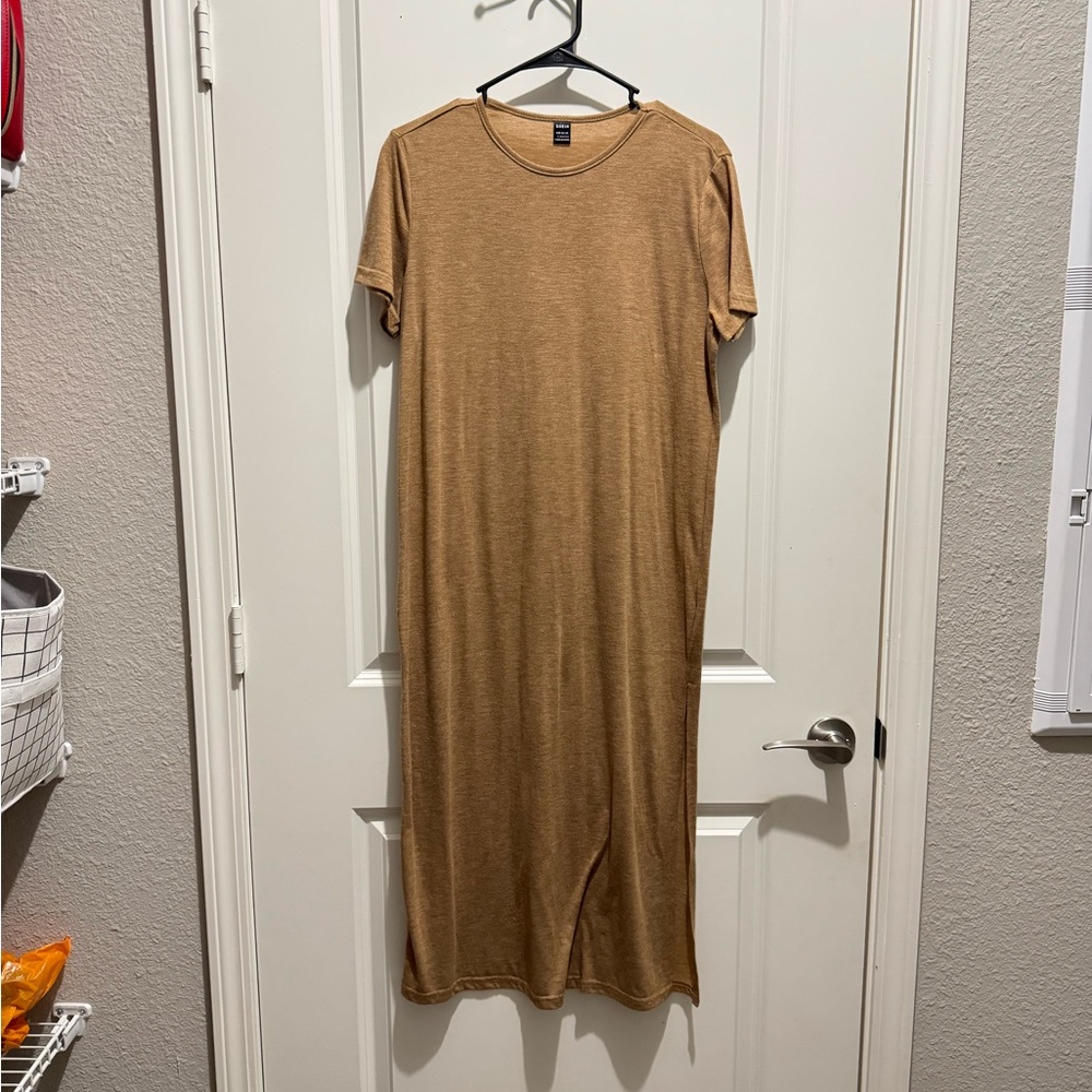 Casual Tan Midi Dress